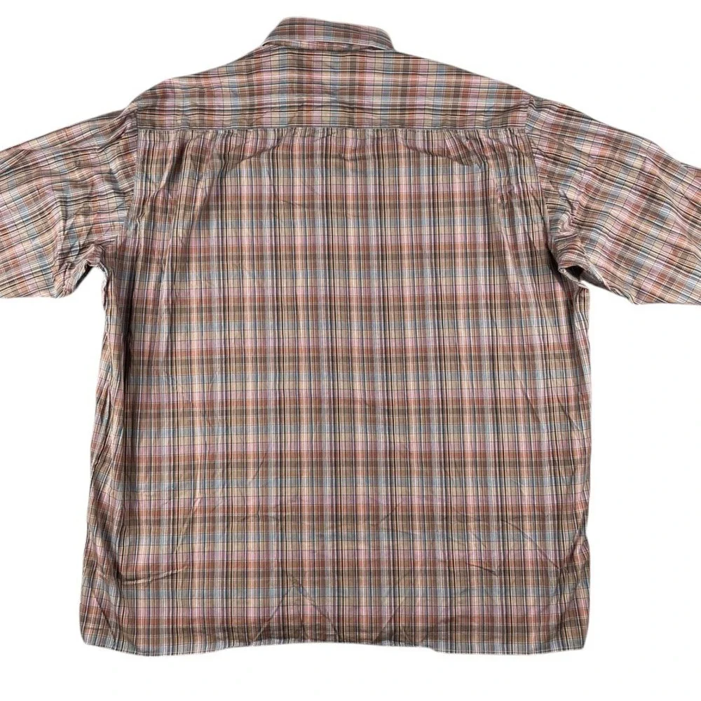 Ermenegildo Zegna Shirt Men's 3XB Multicolor Plaid Long Sleeve Made in Italy EUC